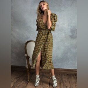 NWT Happy Nature Maxi Dress Wrap Cottagecore Romantic Coastal size M